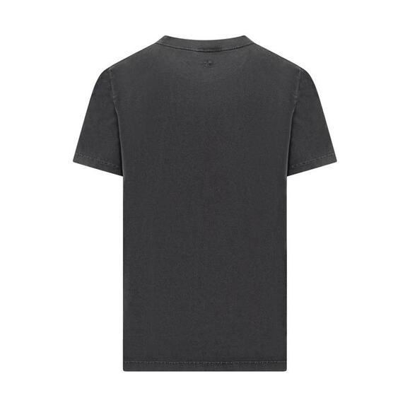 Courreges Mens AC Crew Neck T Shirt in Stonewashed Grey L - Picture 5 of 5
